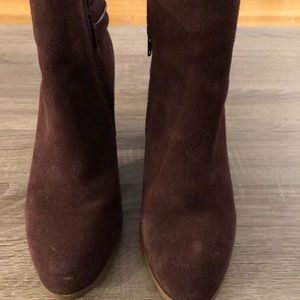 Barley worn dark purple kenzie bootie